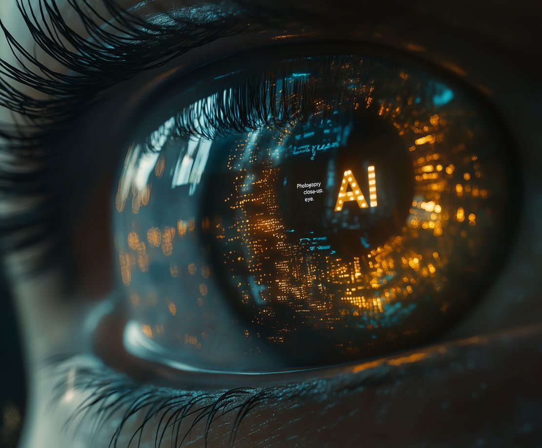 Front close-up close-up of an eye AI